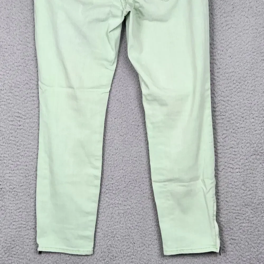 FREE PEOPLE Jeans Womens Size 29 Green Mint Ankle Zip Skinny Denim Pockets